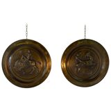 Pair of Italian Art Deco Brass Plate, 1940s