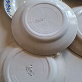 Set of 12 antique Art Deco plates, earthenware from Creil Montereau.