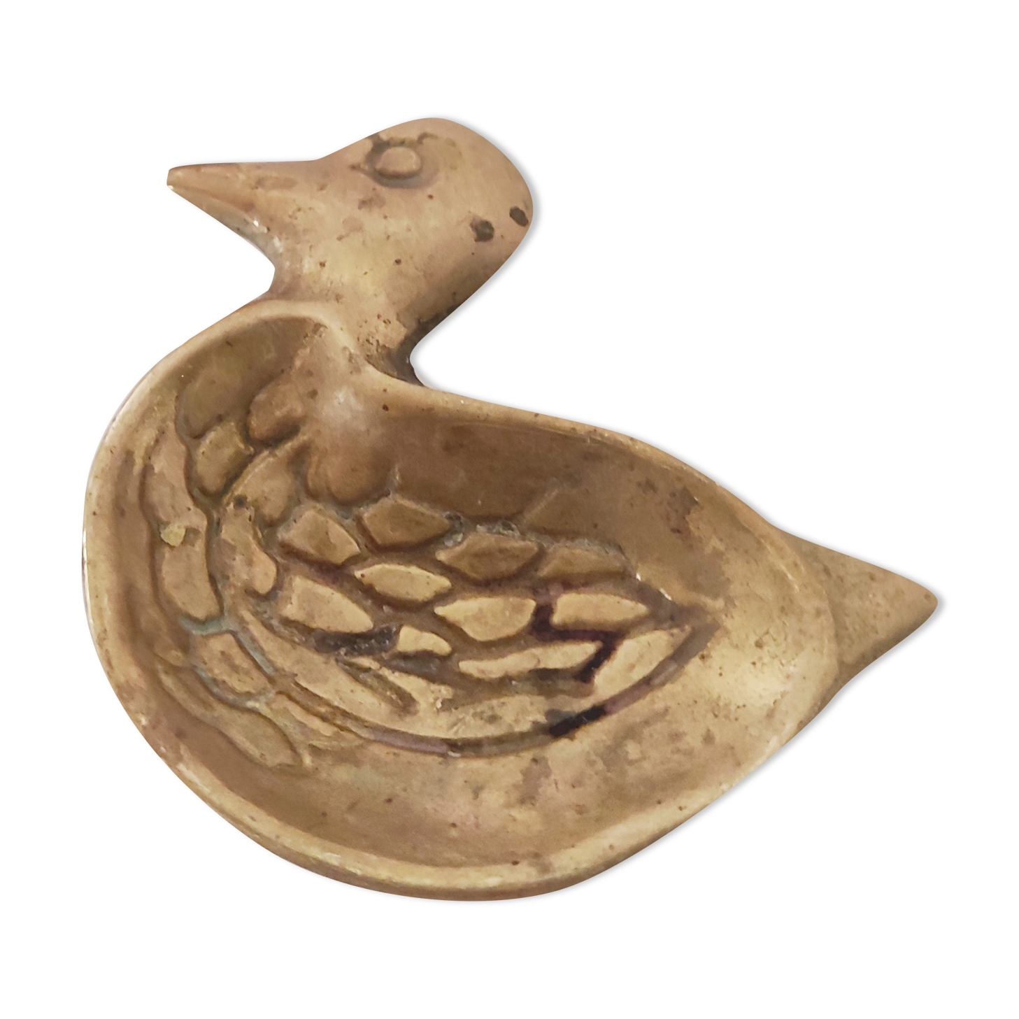 Golden brass ashtray duck