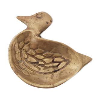 Golden brass ashtray duck