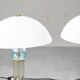 Pair of vintage Auras table lamps in glass, 1980s design, modernist