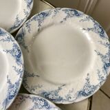 set of 6 flat plates in Iron Earth K&G Lunéville model "Angèle" late 19th century