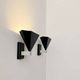 Pair of vintage wall sconces, matte black metal, Italy 1980.