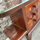 Art Deco mahogany console table, vintage entrance furniture.