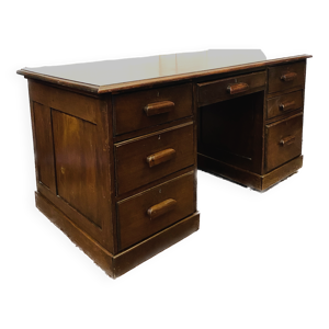 Bureau plat a caisson - acajou