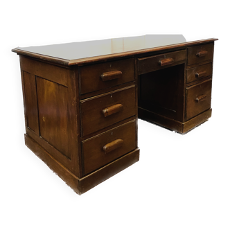 Mahogany boxed flat desk in mahogany wood XX century