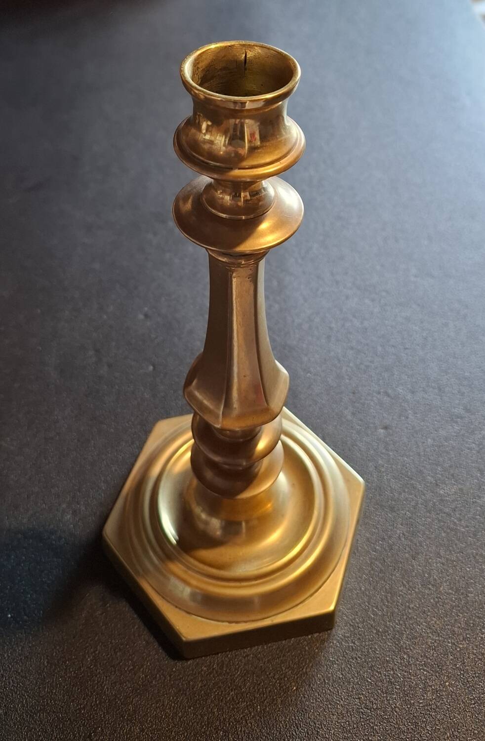 Solid bronze candlestick