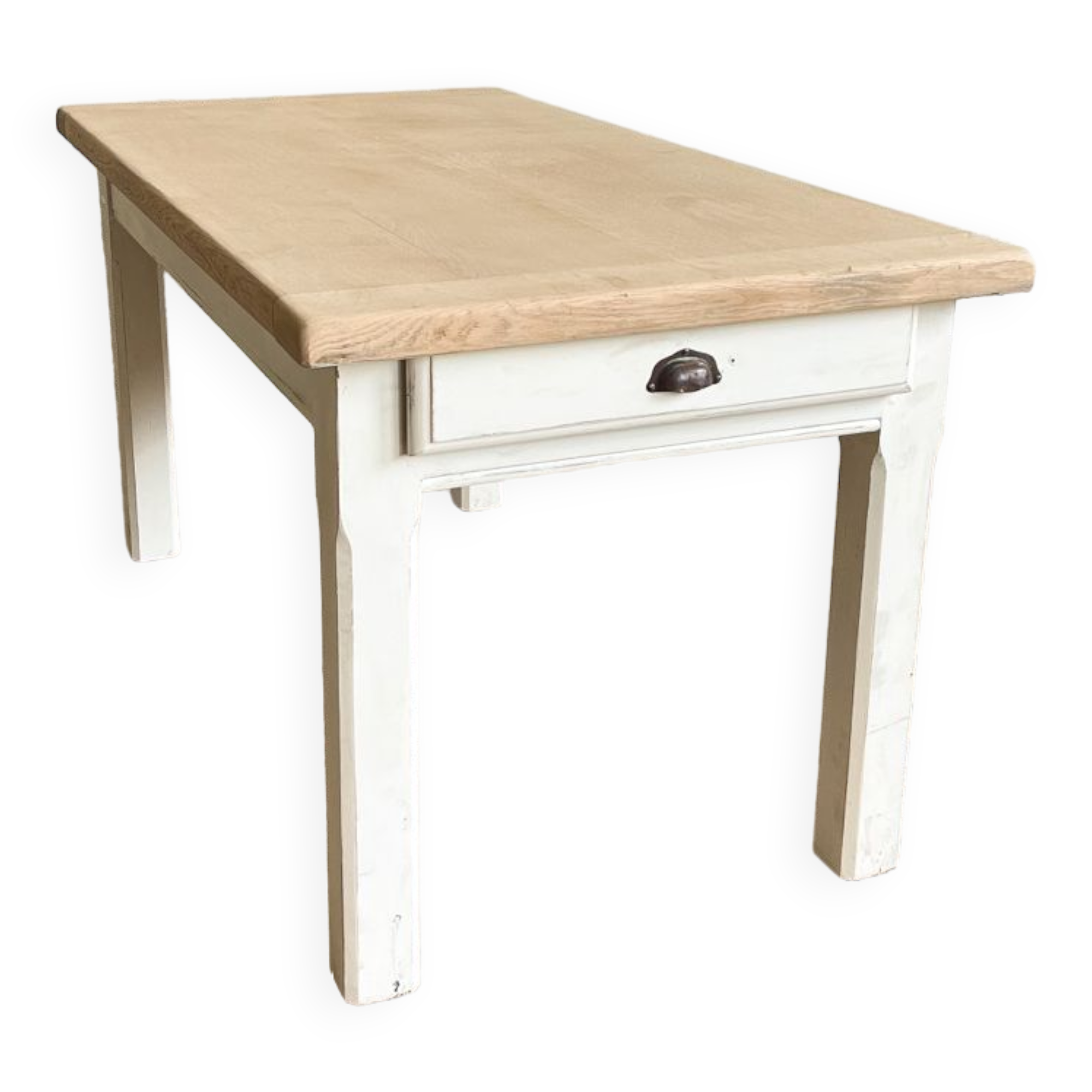 Old farmhouse table base white patina
