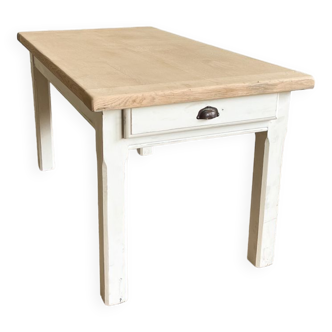 Old farmhouse table base white patina