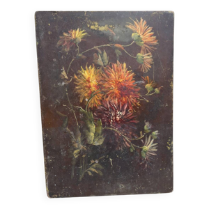 Ancien tableau floral