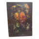 Old floral painting – bouquet of chrysanthemums – panel painting