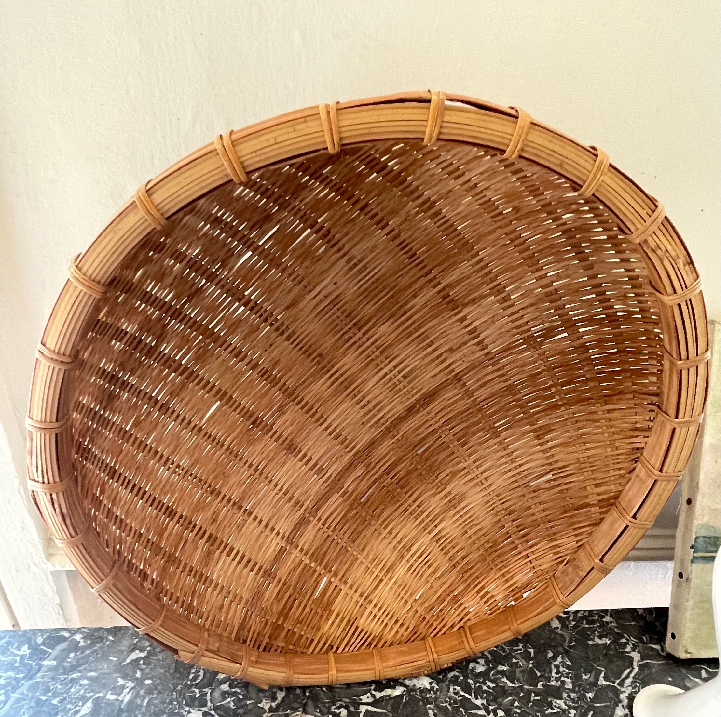 Asian wicker basket