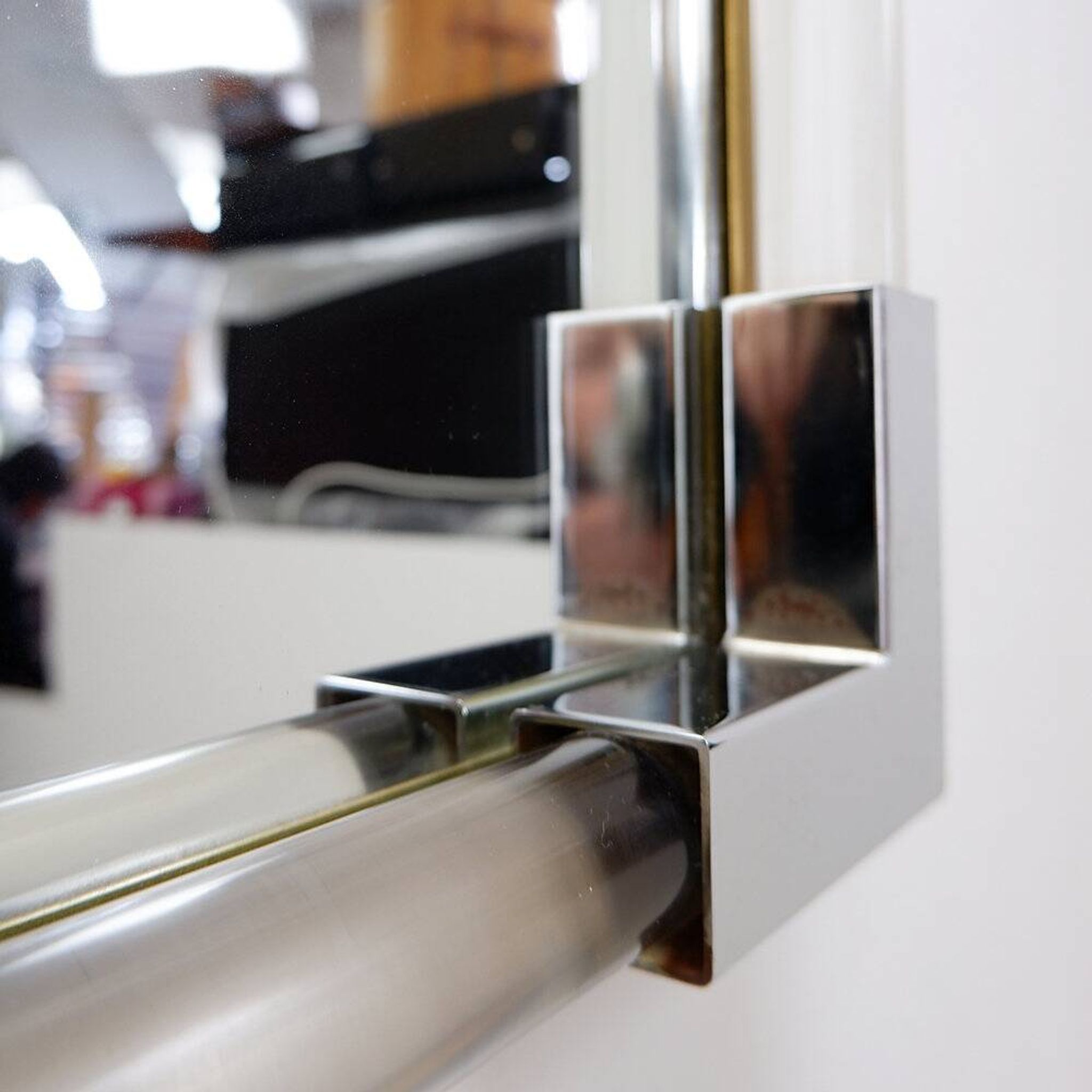 Wall mirror in lucite and chrome, 1970s