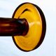 Amber blown glass candlestick – Art Deco style – 24.5 cm