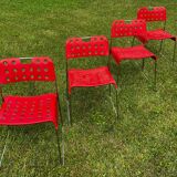 Set of 9 stacking chairs, Omstak model by Rodney Kinsman for Bieffeplast, 1960