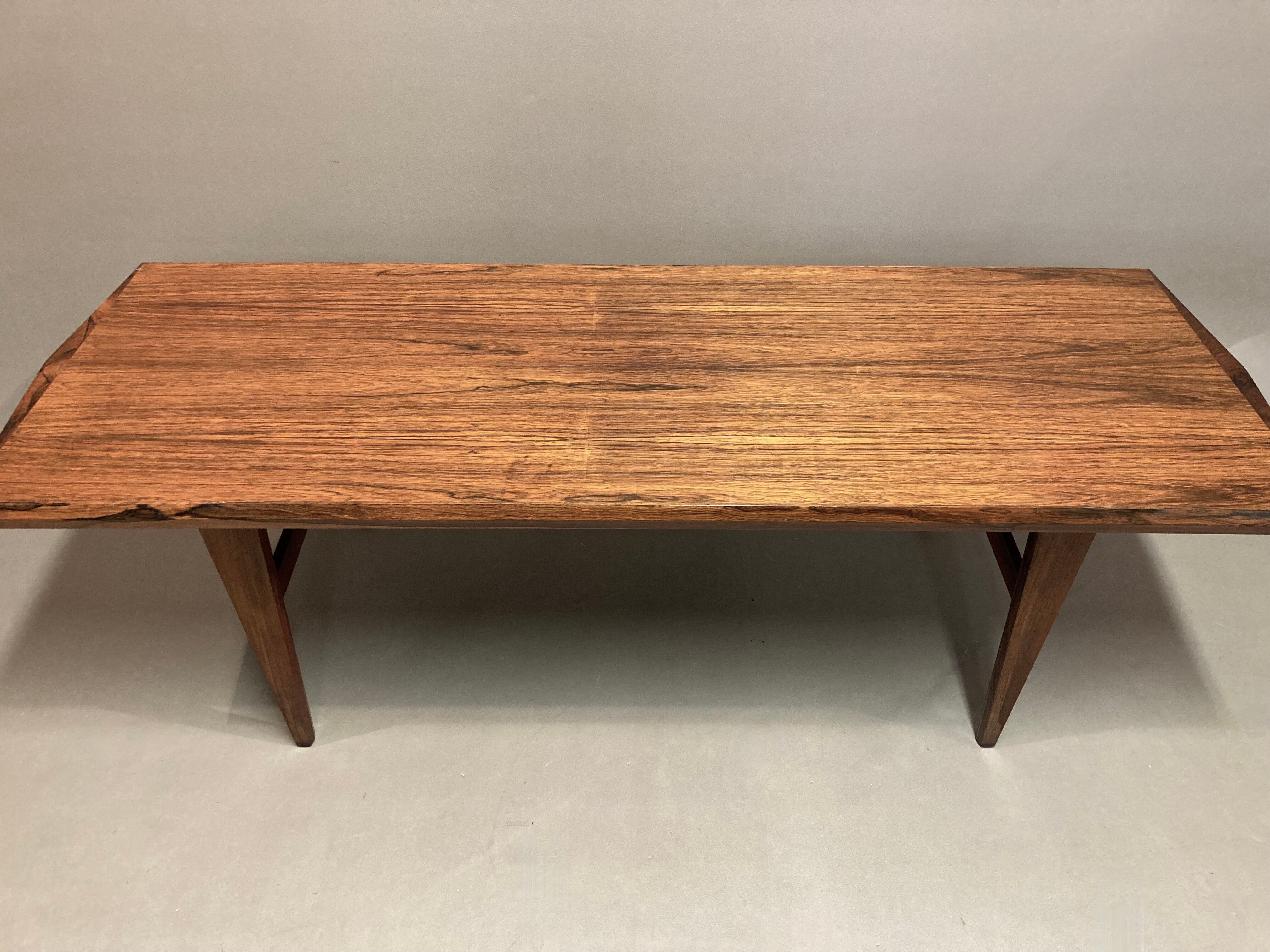 Rosewood coffee table Scandinavian design 1950.