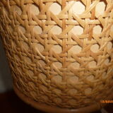 Wicker rattan bedside lamp 1960