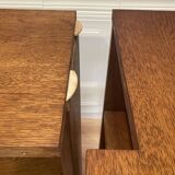 Large oak corner bookcase, 1950s design.