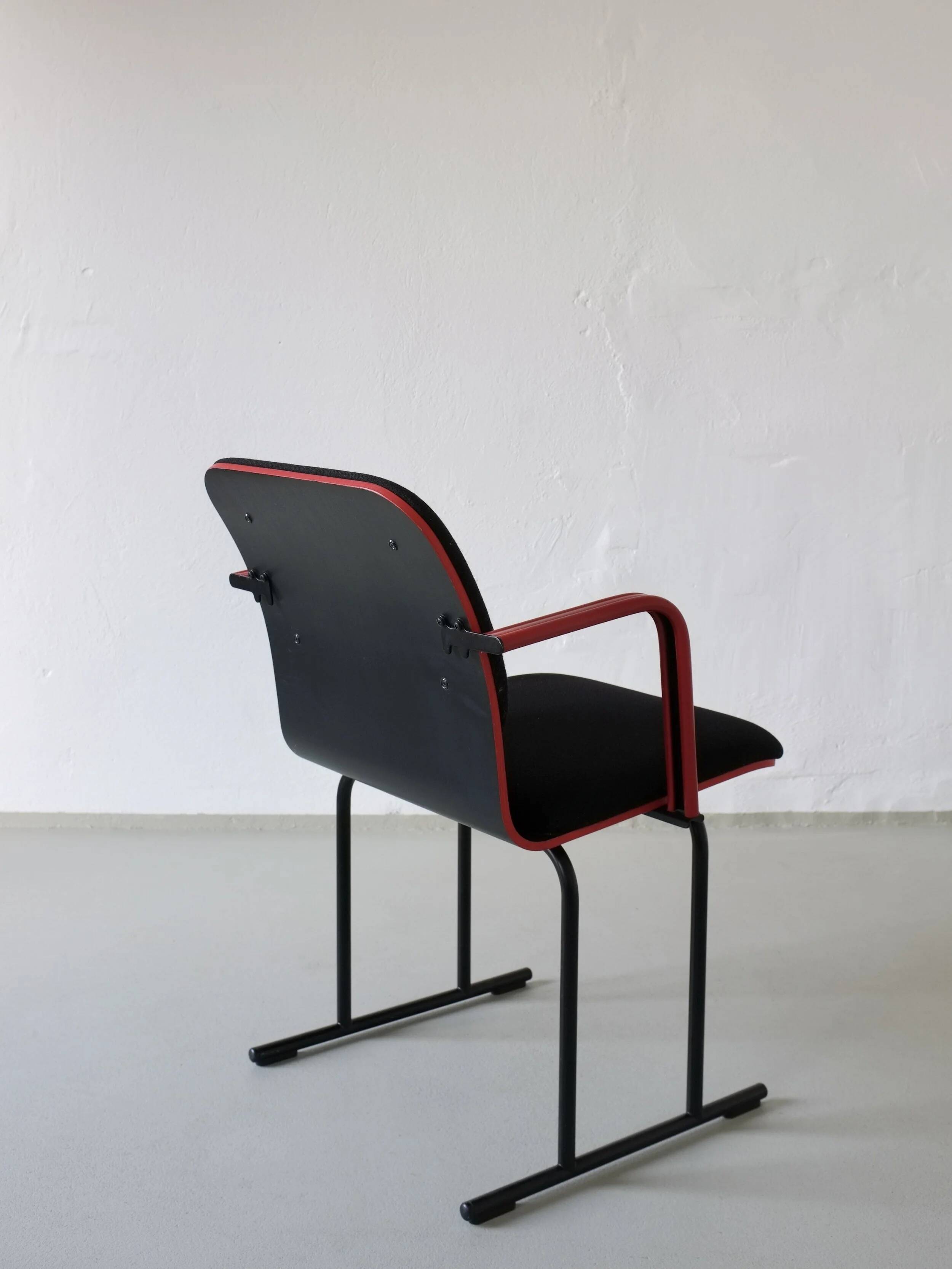 Black and red armchair by Yrjö Kukkapuro for Avarte, Finland, 1980s