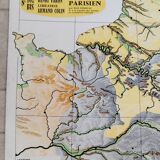Carte scolaire géographie vintage