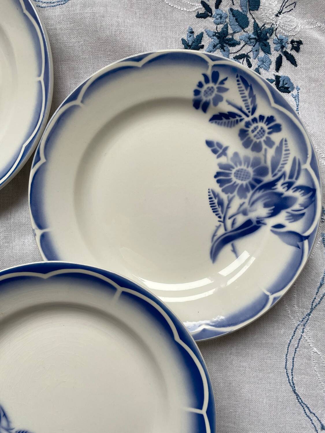 6 dessert plates Sarreguemines Digoin Model André