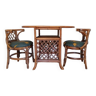 Rattan garden furniture console and two armchairs