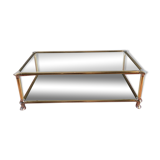 Glass and mirror coffee table 70s/80s