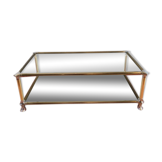 Glass and mirror coffee table 70s/80s