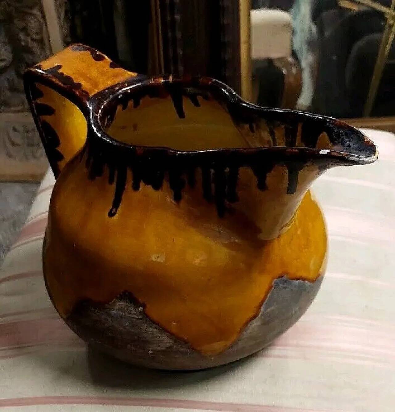 Glazed ceramic pitcher by Zaccagnini, 1930s