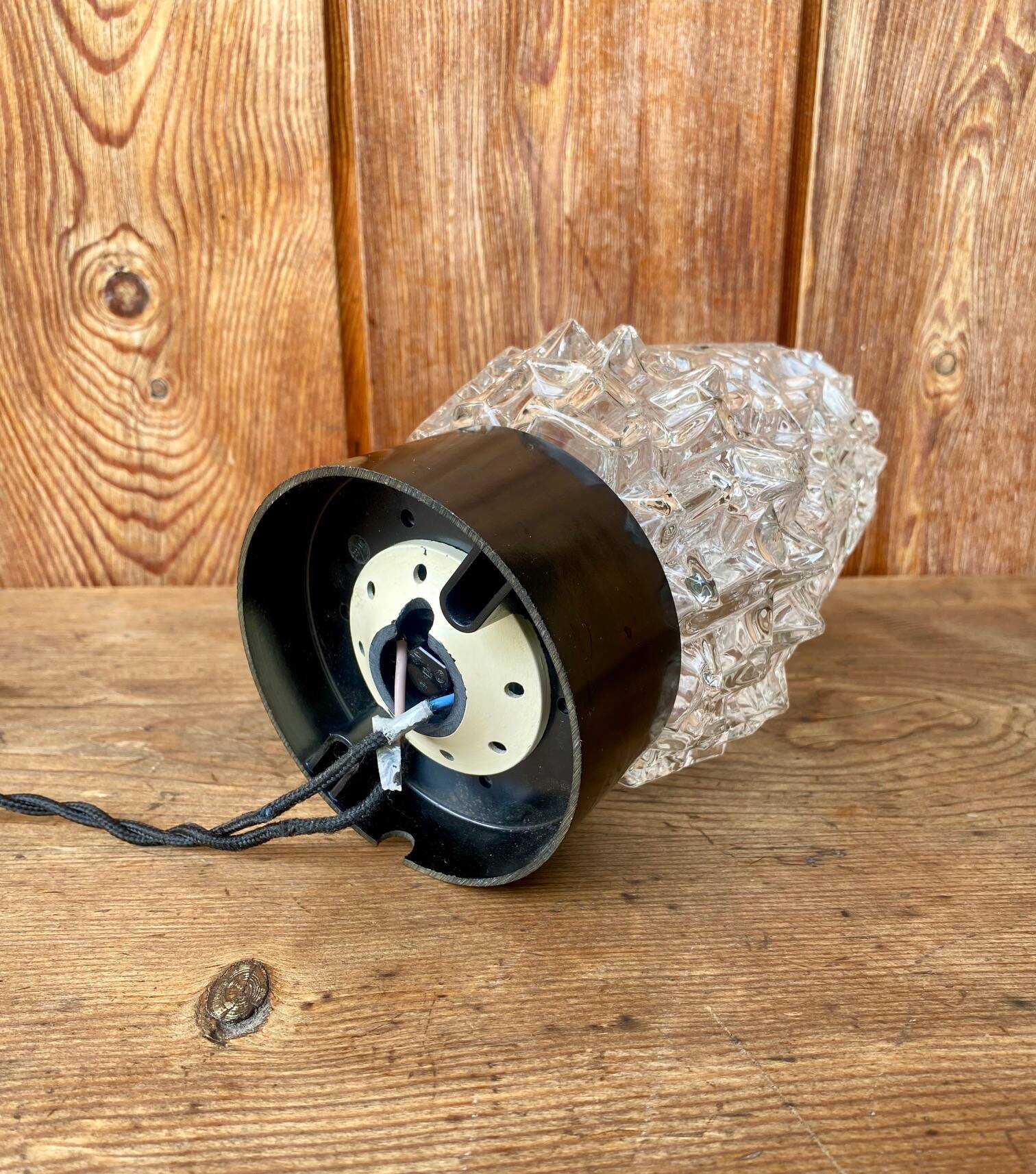 Vintage glass bedside lamp