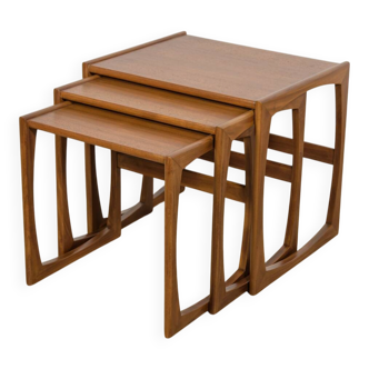 Mid-century teak nesting tables by R. Benett for G-Plan, United Kingdom, 1970s, set of 3