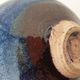 Blue ball vase in enamelled ceramic signed pictogram (Signature to be identified)