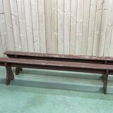 Pair of 1930s farm table benches