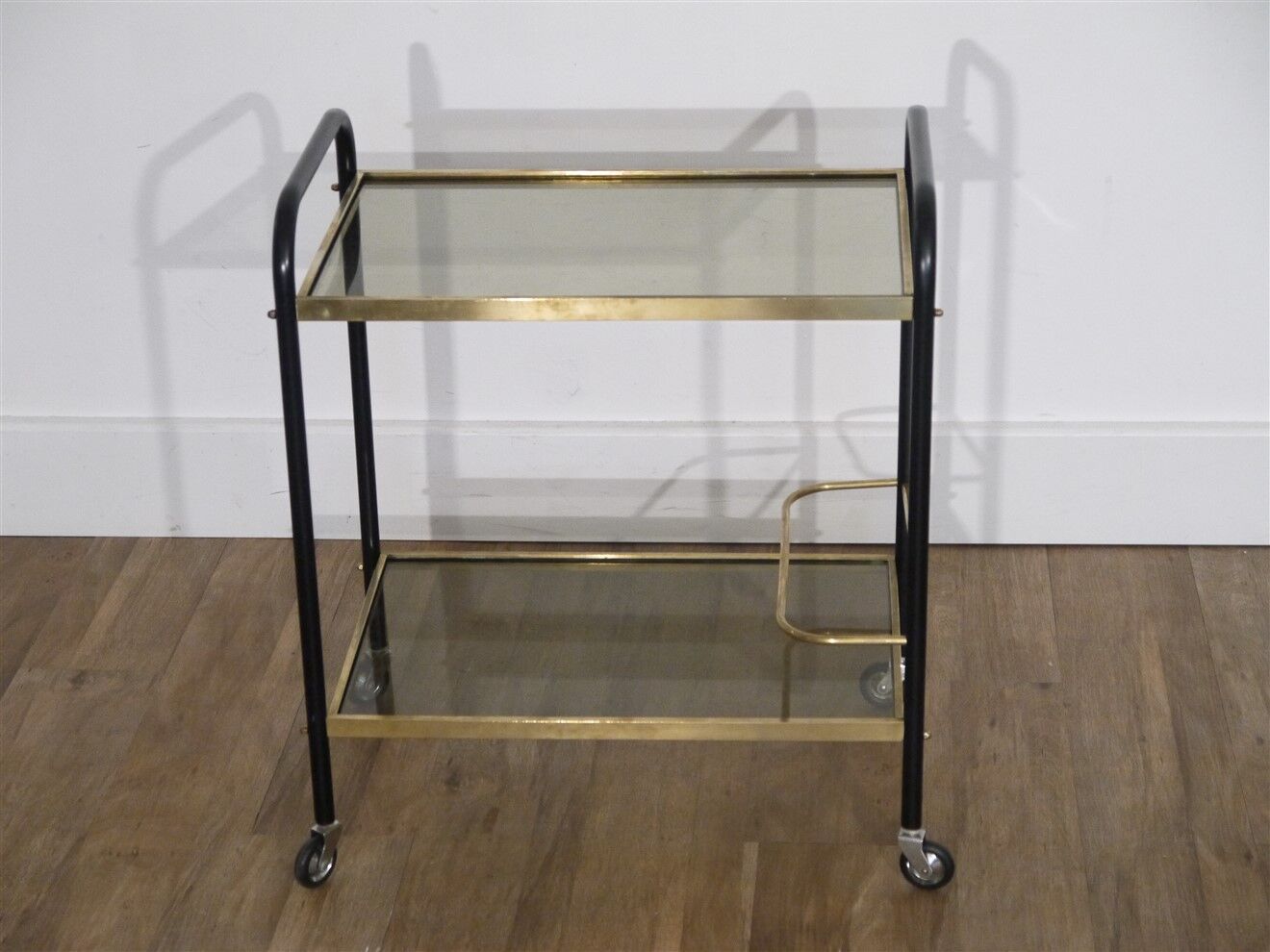 Vintage bar service in brass and metal and glass 1970