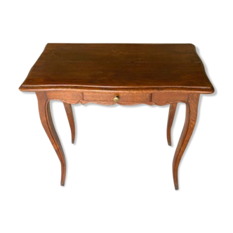 Solid oak desk with a Louis XV 1900 style drawer