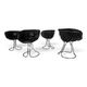 Set of 4 Pan Am dining chairs, chrome, leather by Gastone Rinaldi for RIMA,