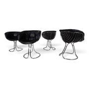 Set of 4 Pan Am dining chairs, chrome, leather by Gastone Rinaldi for RIMA,
