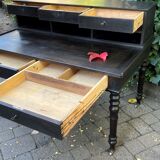 Flat desk louis philippe style in blackened pear tree