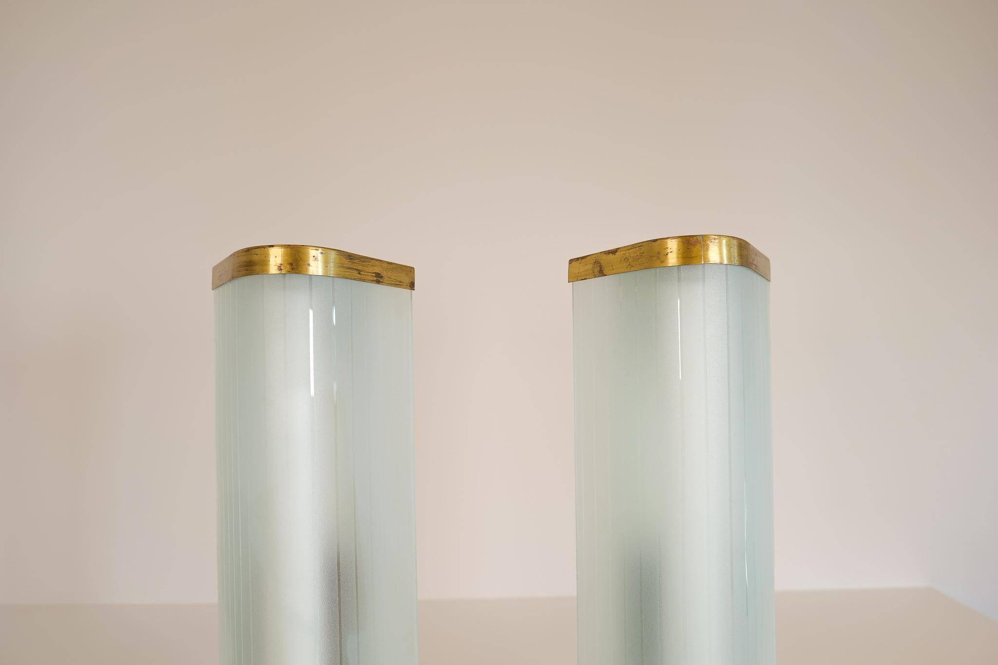 Extra-large modern mid-century wall lamp pair attributed to Asea.