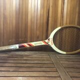 Old la hutte tennis racket wood + cross & protective cover