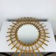 Vintage rattan sunburst mirror from the 1960s