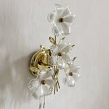 Murano glass flower wall light, Italy 1970