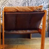 Chauffeuse scandinave pin et velours