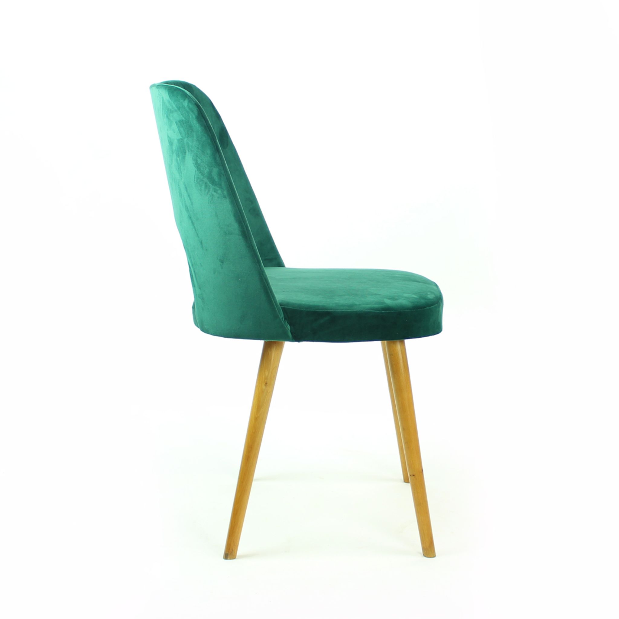 Dining Chairs By Oswald Haerdtl In Velvet For Ton, Czechoslovakia 1950s, Set Of 4