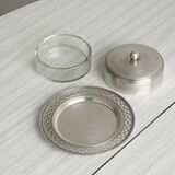 antique metal butter dish