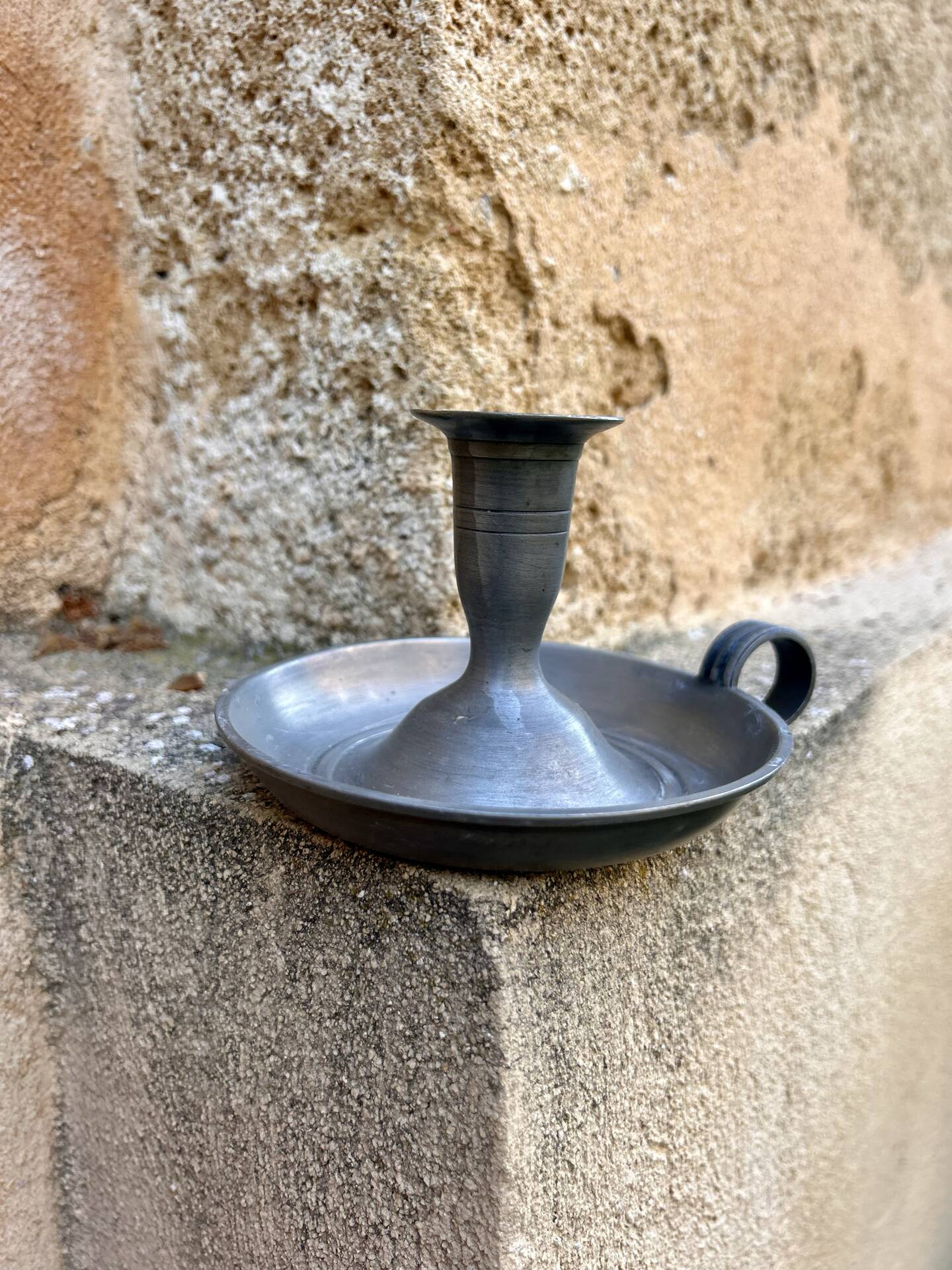 Pewter candlestick