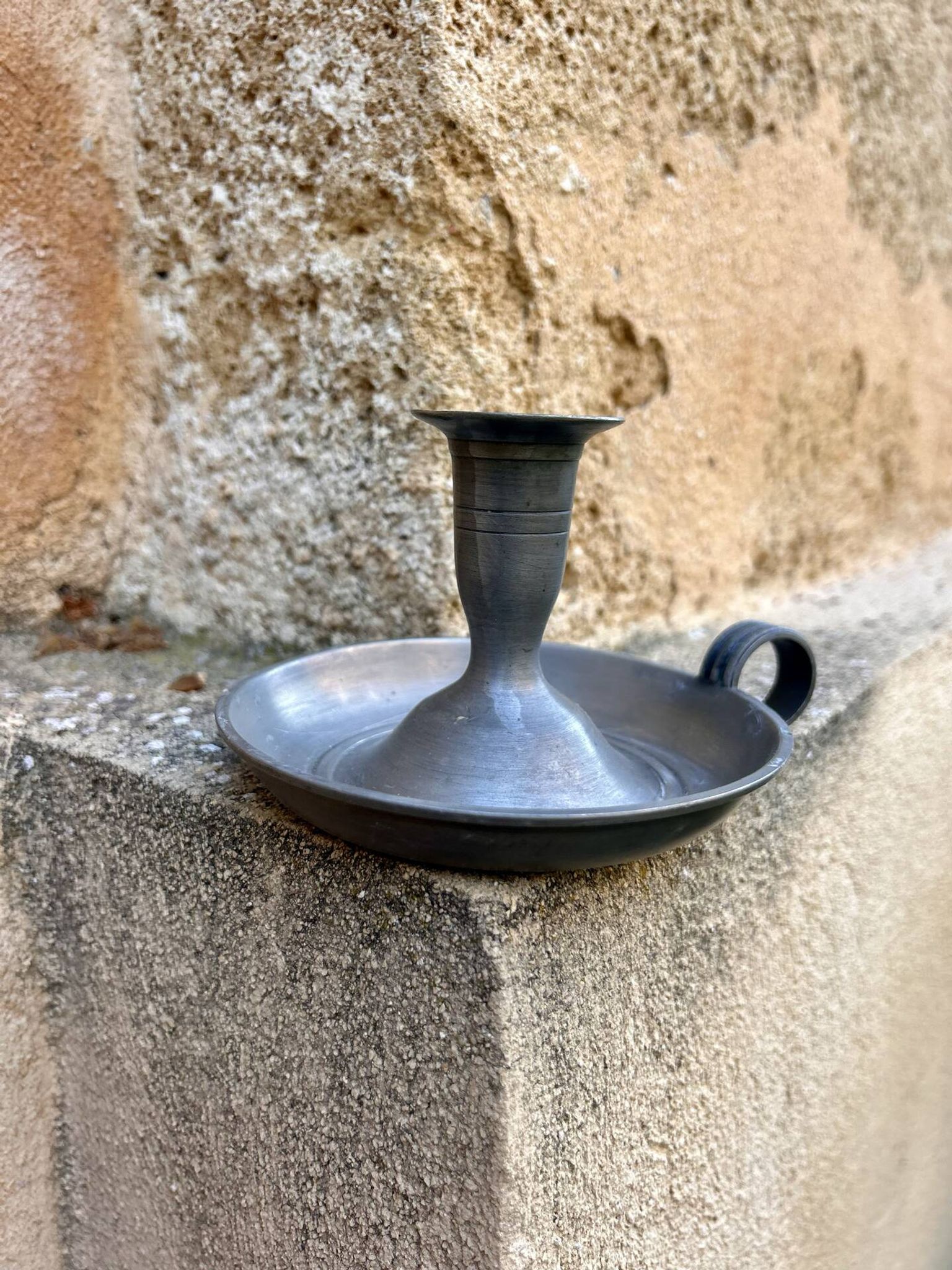 Pewter candlestick