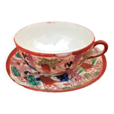 Ancienne tasse et soucoupe à thé Décor japonisant