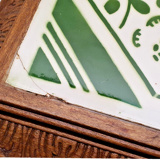 Old wood and earthenware longwy green pattern