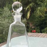 Flacon carafe en verre épais années 80